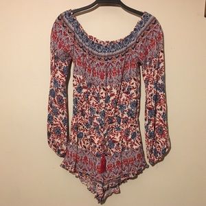 Boutique Off Shoulder Floral Romper